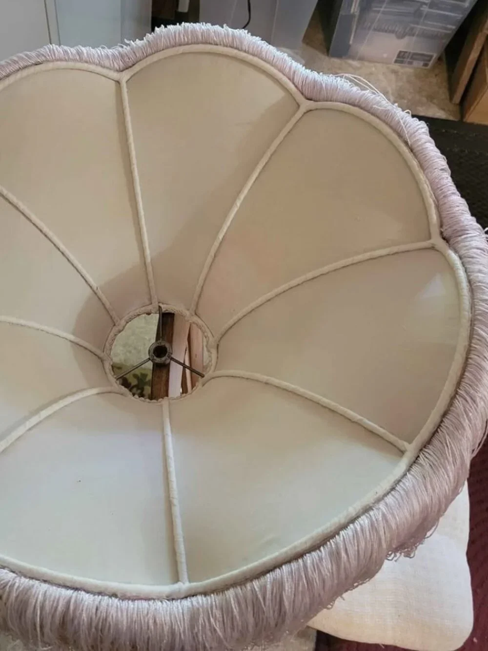 Vintage Floral Victorian Style Lampshade with Fringe